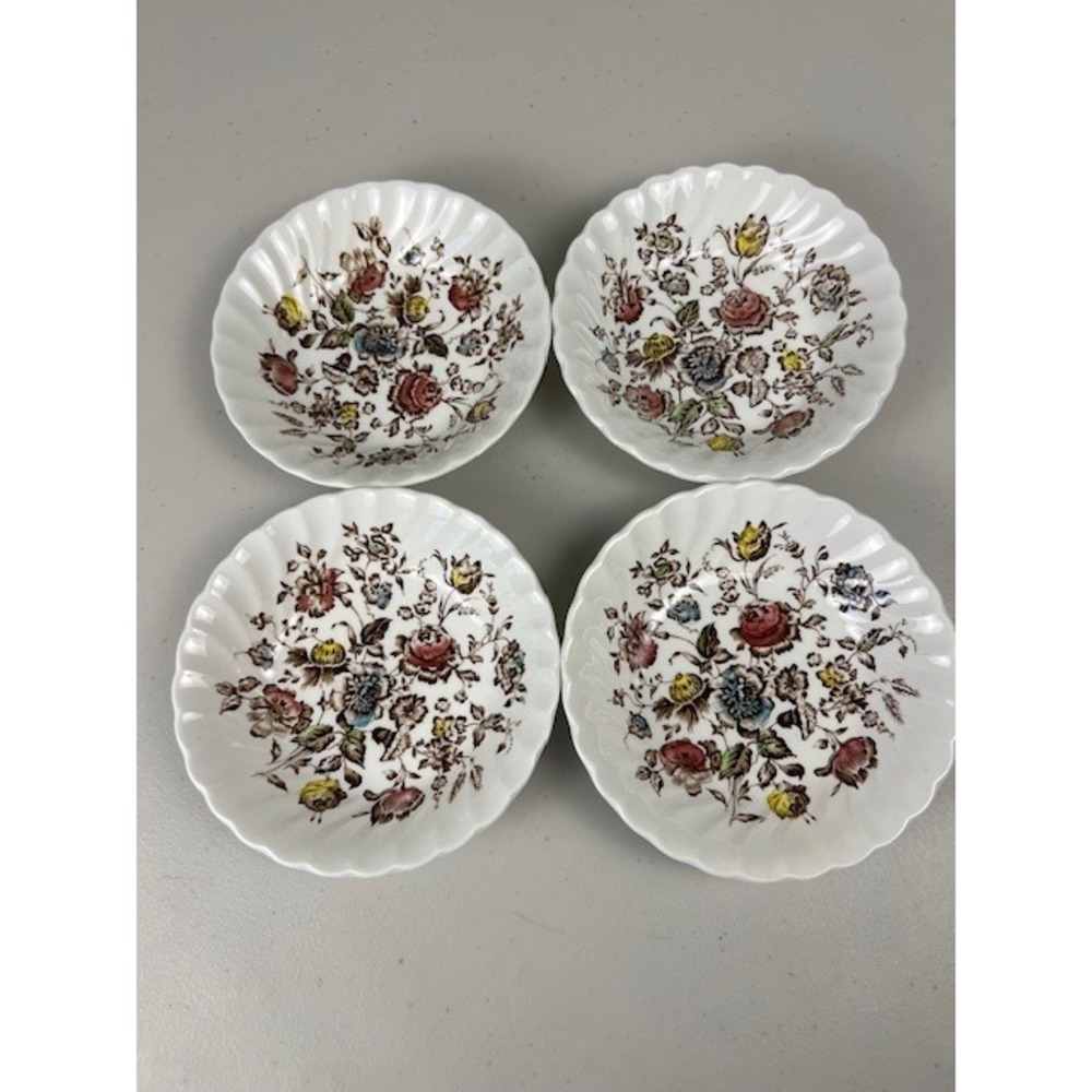 Johnson Bros Staffordshire Bouquet Ironstone Fruit‎ Bowls Set 4 Made in England - Picture 4 of 10